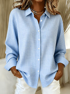 Elegant Special Edition Women'S Printed Shirt - Long Sleeve Button-Up, Classic Collar, Suitable for Office, Commute, Or Formal Events, Office Wear, Exquisite Casual - Mixed colors
