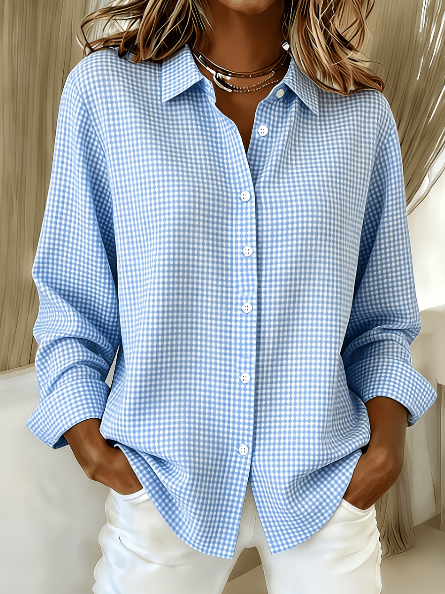 Elegant Special Edition Women'S Printed Shirt - Long Sleeve Button-Up, Classic Collar, Suitable for Office, Commute, Or Formal Events, Office Wear, Exquisite Casual - Mixed colors