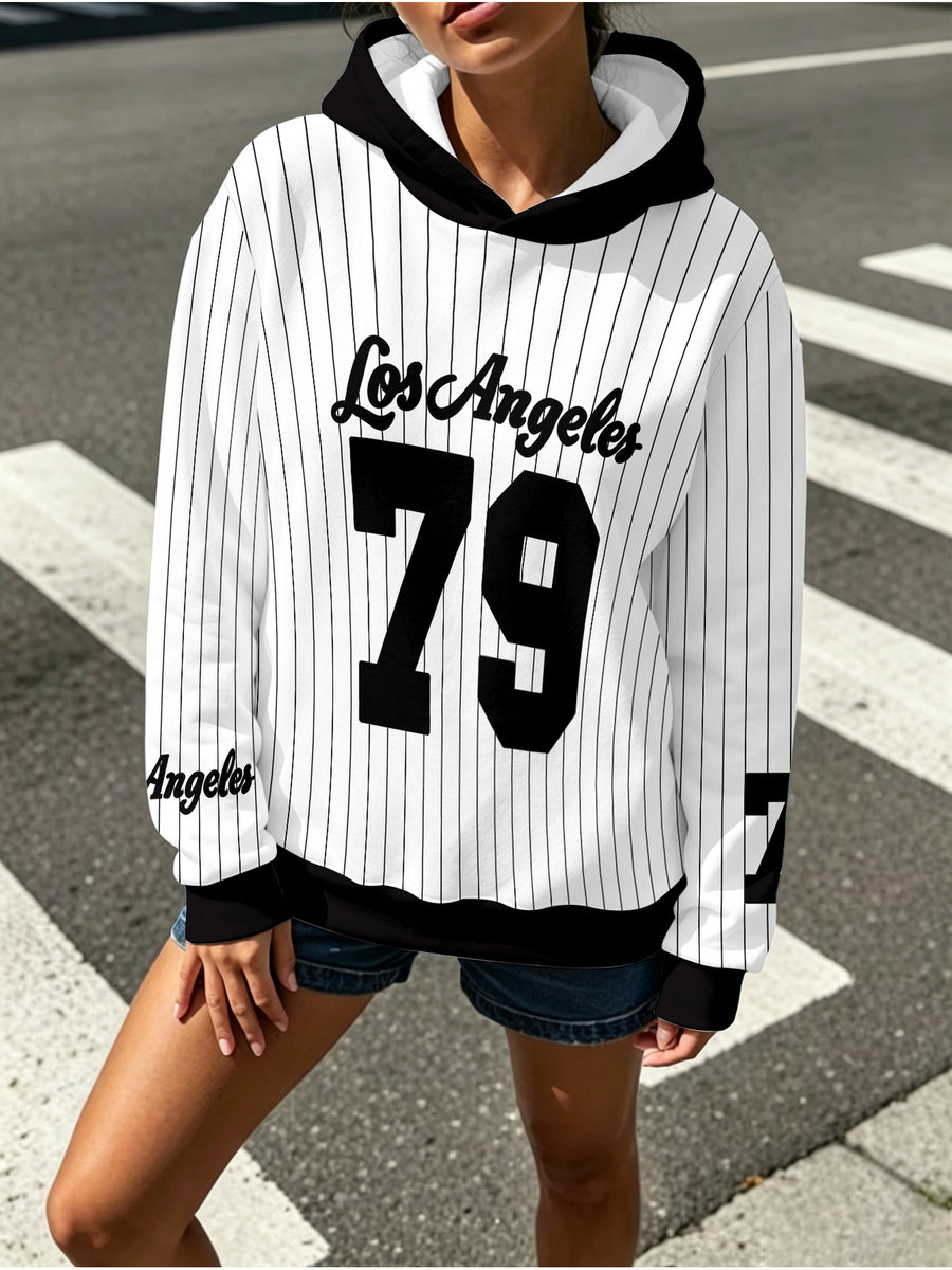[Printed Design – Not Textured] Women's Comfortable Trendy Casual Fashion Hooded Sweatshirt, Soft Casual Long-Sleeve Top, Suitable for Autumn and Winter Seasons - Mixed Color 1