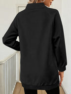 Women's Fashion High-Neck Sweatshirt - Black