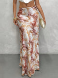 Women's Fashion Hip-Wrapped Maxi Skirt - Multicolor