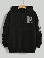 American Vintage Los Angeles  Style Hoodie, High Street Fashion LOS ANGELES Trendy Sweatshirt for Men - Black