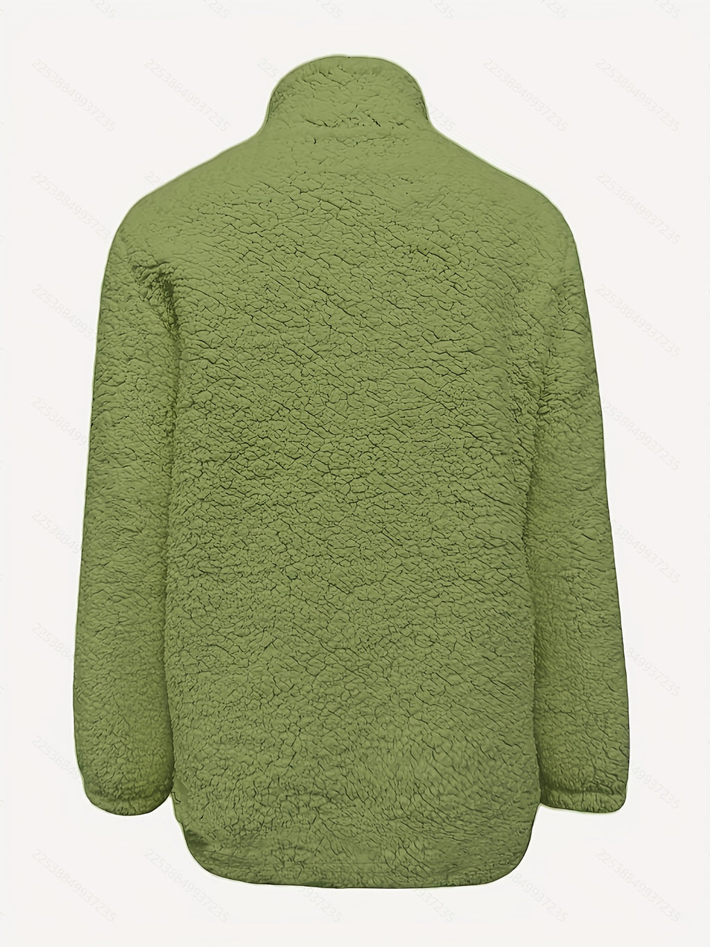 Women's Casual Fashion Pullover Zip-Up Long Sleeve Top - Matcha Color