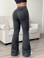 Women's Athletic Cargo Jogger Pants with Multi-Functional Cargo Pocket & Slim-Fit Ankle Design - All-Season Workout Running Gym Pants with Drawstring Waist & Lightweight Stretch Fabric (Machine Washable) for Casual Outdoor Wear - Women's Sportswear - Dark Gray