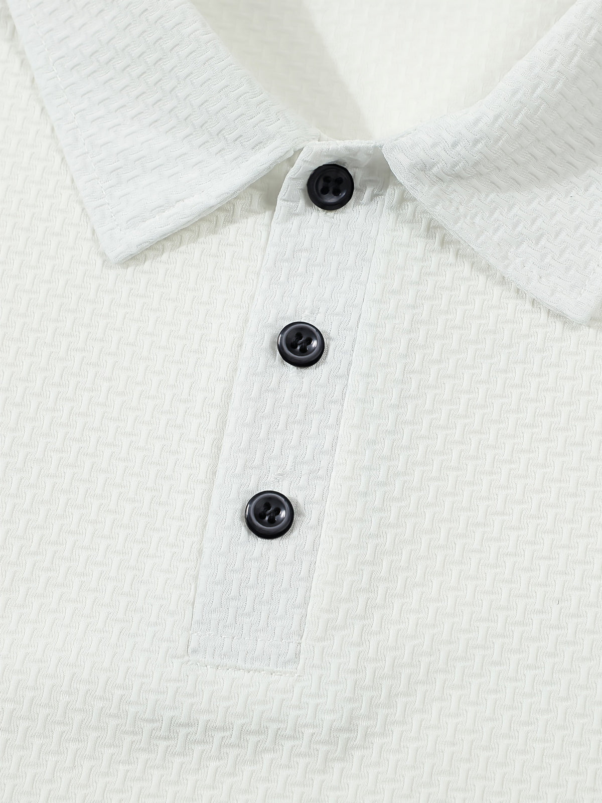 Summer Shirt, Breathable Daily Wear Quick- Fabric Business Casual Short Sleeve with Collar and Button Details, Comfortable and Breathable Micro-Texture Shirt for Casual Attire - White