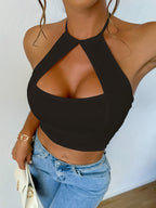 2pcs Women's Solid Color Camisole Set, Simple and Sassy Fashion Style, Suitable for Summer Outfits - Black&Red