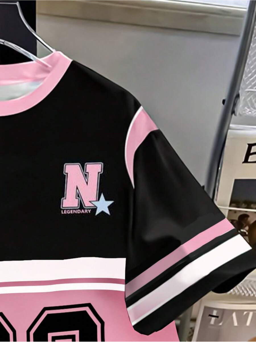 Plus Size - Plus Size - Women'S Round Neck Printed Jersey T-Shirt - Round Neck Casual Top - Lightweight Jersey T-Shirt Suitable for All Seasons - Multicolor