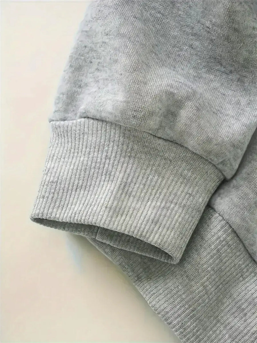 New York Print Women's Hooded Sweatshirt and Pants Set, Long Sleeve Casual Hoodie Set, Y and Casual Sweatshirt, Loose Fit, Machine Washable, All-Season Comfort, Daily Wear Apparel - Light Grey