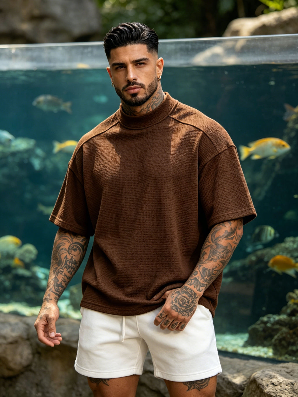 2pcs Men's Short-Sleeve T-Shirt, Loose Fit with Drop Shoulders, Trendy, Soft, Skin-Friendly, Refreshing, Durable, Casual, Lightweight, Versatile for Sports, Spring/Summer Streetwear, Commuting, Daily Essentials - Mixed Color 4
