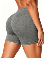 Butter-Soft Women'S High-Waist Biker Shorts - Perfect for, & Everyday Workouts - Grey