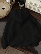 RUEPEI A Women'S Comfortable Thickened Fleece Hoodie, Machine Washable - Suitable for And Casual Wear, Ideal for Hoodies - Black