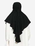 New Women's Abaya Gown - Prayer Dress with, Large Abaya Headscarf with Ties, Shawl-Style Long Scarf, Soft and Breathable, Multiple Colors Available, Versatile for Daily Commuting and Eid Prayer Attire - Black