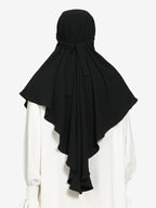 New Women's Abaya Gown - Prayer Dress with, Large Abaya Headscarf with Ties, Shawl-Style Long Scarf, Soft and Breathable, Multiple Colors Available, Versatile for Daily Commuting and Eid Prayer Attire - Black