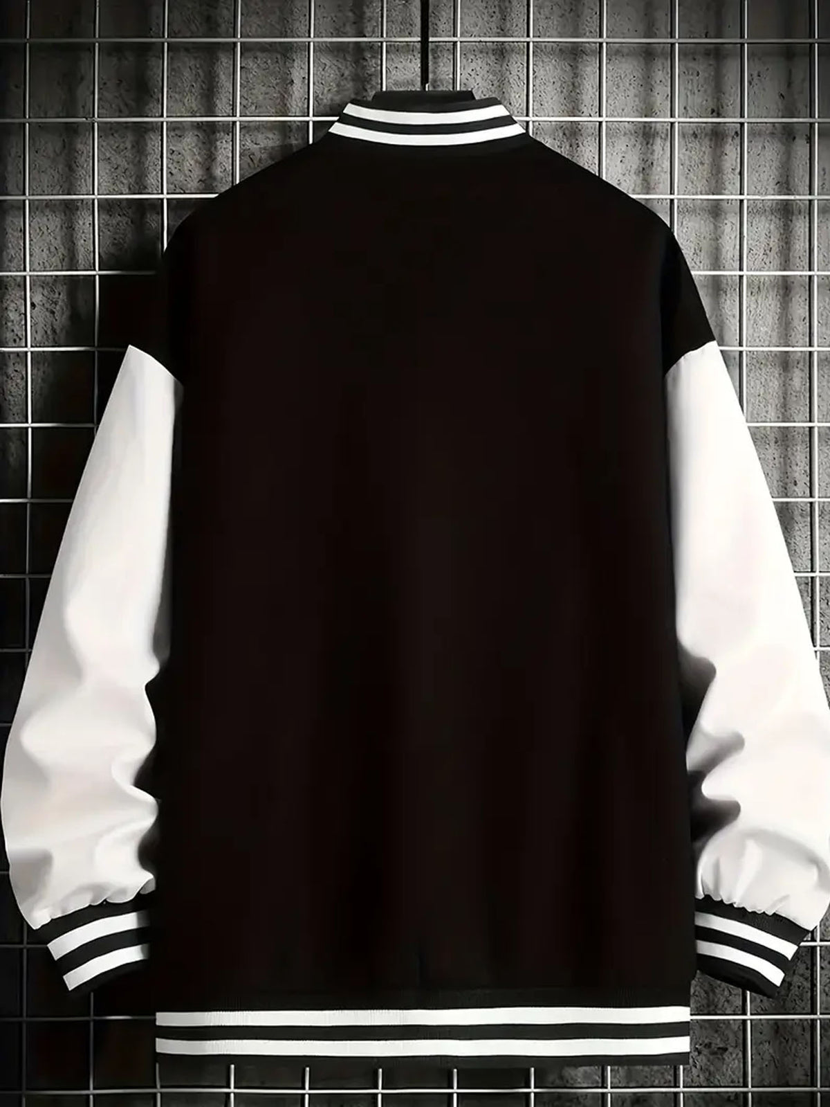 Men's Essential New Baseball Jacket: Color-Block Varsity Style New York Los Angeles Series Printed Jacket - Polyester, Baseball Collar, Pockets - 8 Colors Available for All Seasons, Versatile Fashion for Parties, Outings, and Outdoor Sports - Black