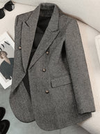 Women'S Elegant Blazer - Business Formal & Casual Versatile Style, H-Shaped Structured Cut with Front Button-Detail, Suitable for Office/Wedding/Daily Wear, Exclusively for Professional Women, Exquisite Design And Sturdy Texture - Grey