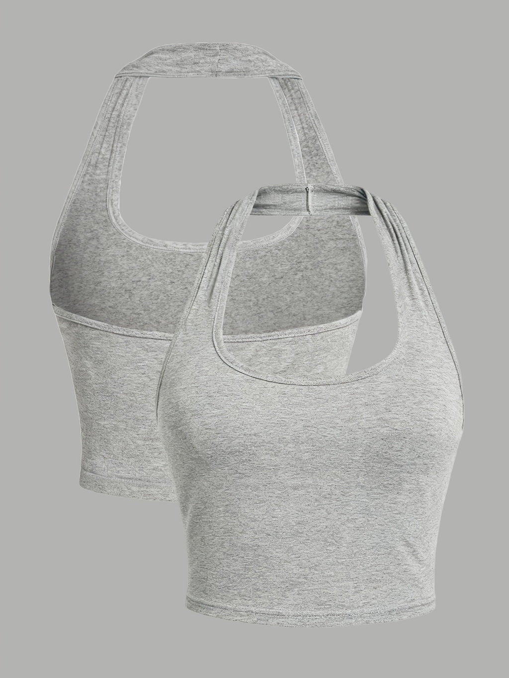 Women's Casual Clothing | Sexy Tank Top | Summer Vest | Summer Top | Sleeveless - Backless - Halter | Y2K | Cute Top | Hanging Neck Top | Halter Tank Top, Base Layer - Grey