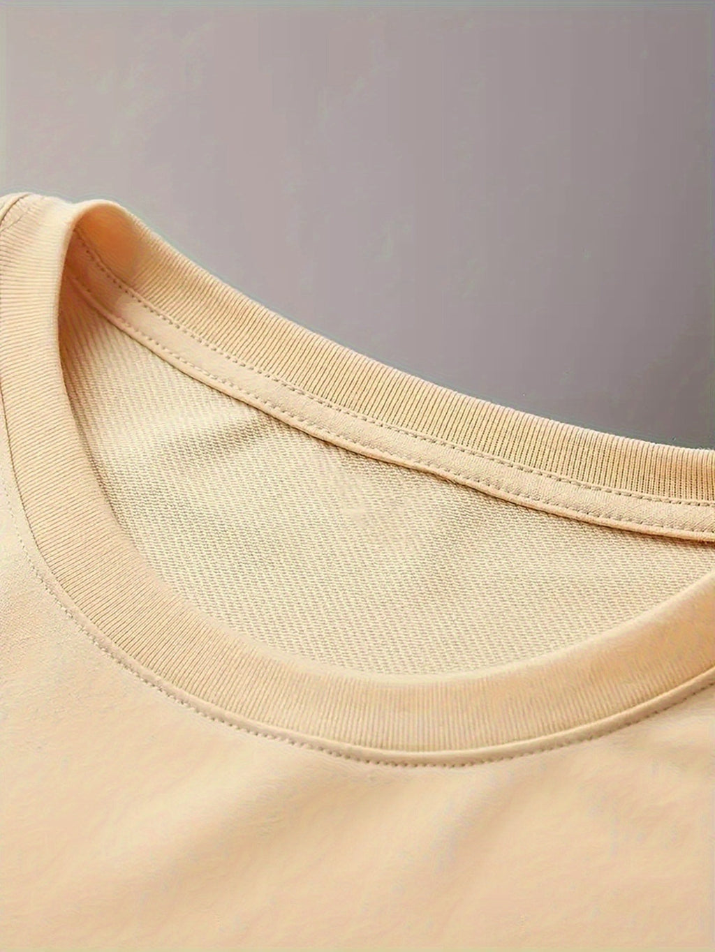 Men's T-Shirt Summer Short Sleeve Lightweight Top Black Big Apple Print Oversized Men's T-Shirt Streetwear Niche High Street Style  Casual Top! Round-neck Short Sleeve Top, Relaxed Loose Knit T-shirt, Suitable for Daily Wear, Casual Sport - Apricot