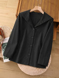 Women'S Fashion Commuter Single Button Fake Side Pocket Loose All-Match Thin Hooded Jacket - Black
