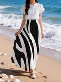 New Spring/Summer/Autumn Women's Non-Stretch Skirt with Digital Print, Fashionable Summer Wear, Elastic Waistband with 15cm Stretch for a Highly Inclusive Fit - BSQFA22