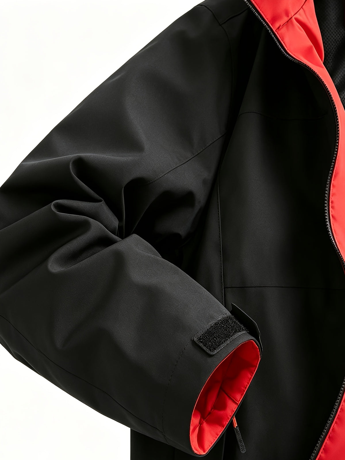Gray- Head Pattern Contrast Lining Full Zip Stand Collar Windproof Jacket, Men Women Spring Autumn White Multi-Pocket Outdoor Fleece Coat Winter Clothes for Men - Black
