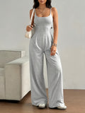 Women's Casual Sleeveless Jumpsuit - Space Gray