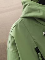 [Pearson OBM] Mountain Style Men'S Jacket Hooded Windbreaker, Irregular Zipper, Collar with Personalized Label, Imported Zipper, Fashionable And Individual, Easy Pockets, Suitable for Autumn Winter Sports, Casual - Yellow-green