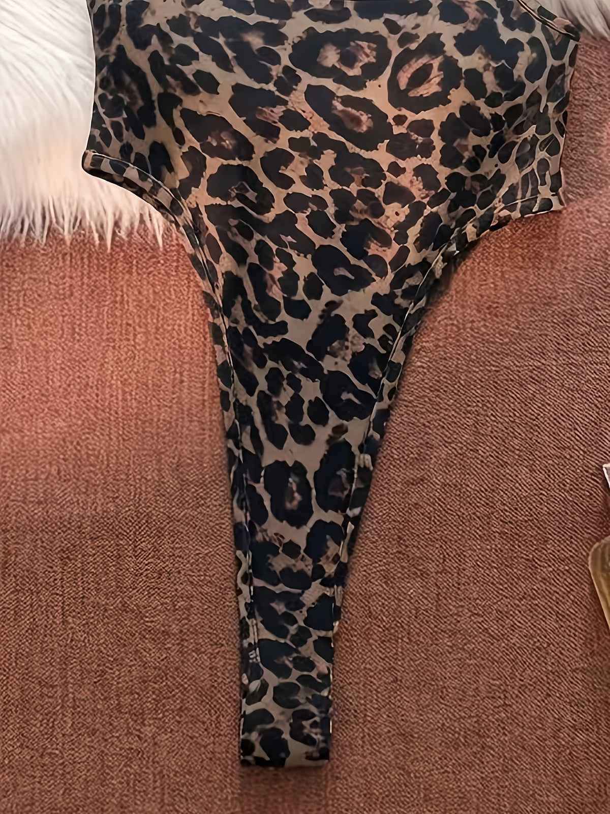 Women'S Fashion Bodycon Top, Adjustable Straps, Thin Strap Jumpsuit, Inner Wear Jumpsuit, Outer Wear, Stretchy Comfortable Breathable Fitted Women'S Clothing, Casual Outing, Date Party All-Match Outfit, Sleeveless Jumpsuit - Leopard Print