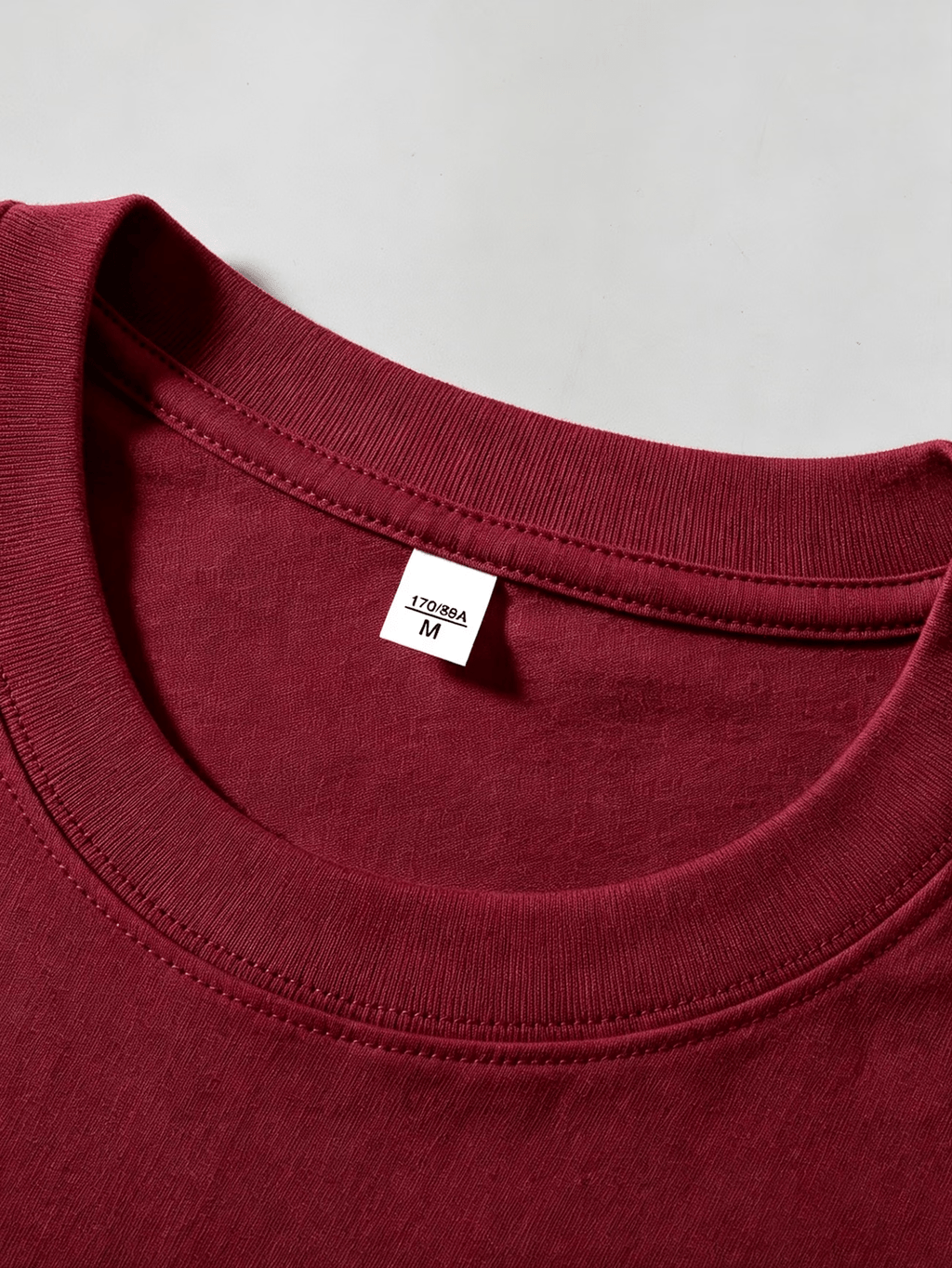 Fun English Front and Back Print, Summer Men's Pure Cotton Crew Neck Casual T-Shirt, Men's Fashion Short Sleeve, Men's Trendy Top, Loose Half-Sleeve, Comfortable, Daily, Commuting, Vacation, Premium, Couple's Style, Student Budget, Holiday - Burgundy