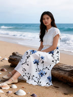 New Spring, Summer, And Autumn Women'S Elegant Unique A-Line Long Printed Skirt - BSQ648