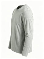 4pcs of Pure Cotton Breathable Round-neck Long-sleeve T-shirts, Soft and Well-fitting, Classic Style Suitable for Business Casual and Casual Attire, Versatile for All Seasons and Can Be Worn as an Outer Layer or as an Inner Layer - Space Gray
