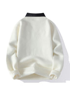 New Autumn And Winter Styles for Young Men'S Lapel Fake Two-Piece Knitted Sweater, Warm Sweater, Fashionable, Casual And Versatile - Off-white
