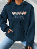 Graphic Print Hoodie, Drawstring Casual Hooded Sweatshirt for Fall And Spring, Women'S Clothing - Dark Blue