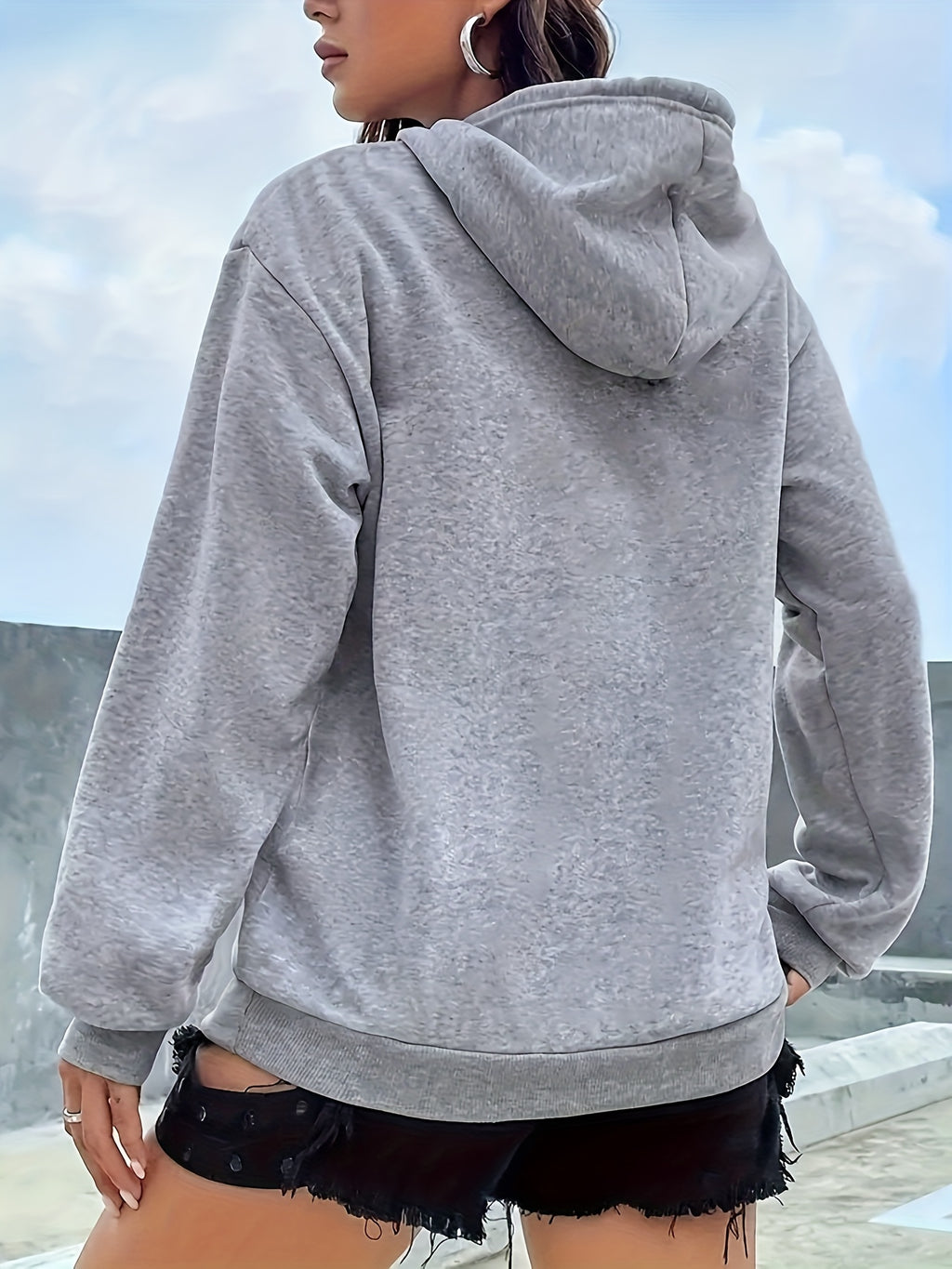 Women'S Fashion Hoodie - Grey