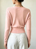 Women'S New Arrivals INS Autumn/Winter Cross-Collar Pullover, Elegant Versatile Loose Fit Machine Washable Long-Sleeve Knitwear - pink