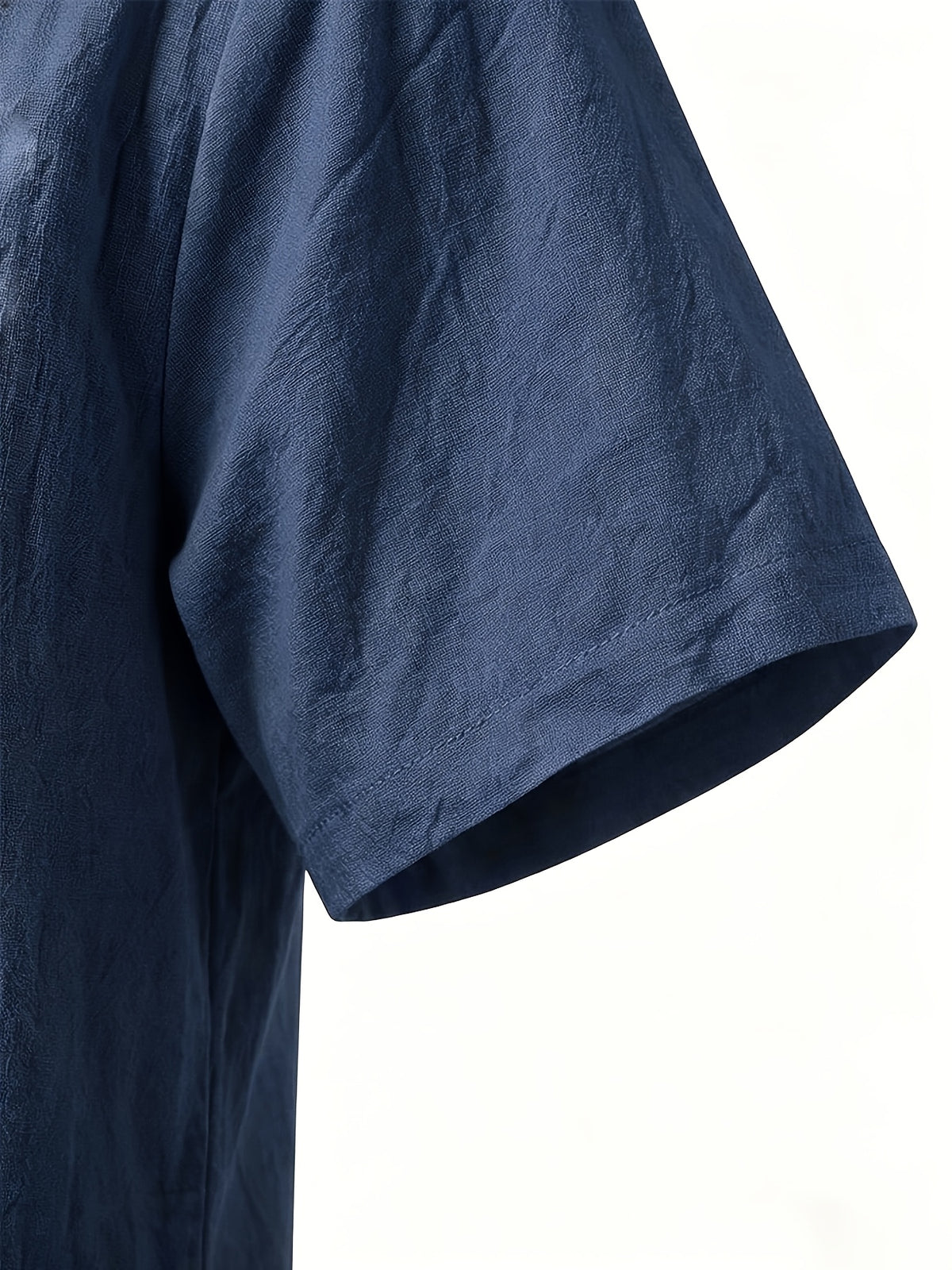Men'S Shirt Linen Fabric Hooded Design Casual Easy Fashion Breathable High Elasticity Comfortable, Suitable for Outdoor Excursion Vacation Travel Beach Daily Casual Home Wear - Navy Color