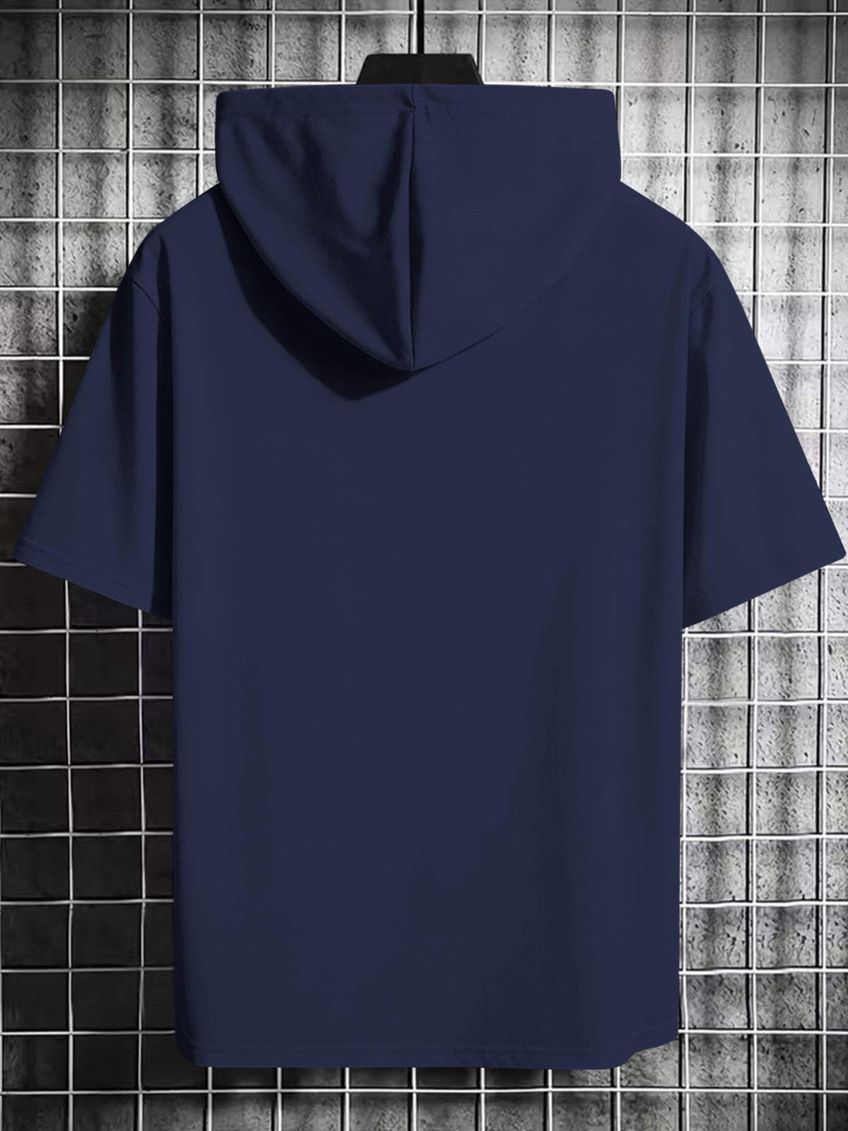 Men's Hooded Short-Sleeve Dark Graffiti Joker Print, a Summer Essential for Men. Features a Comfortable Patterned Print, Suitable for Multiple Occasions, and Is the Top Choice for Fitness and Outdoor Sports Enthusiasts - Navy Color