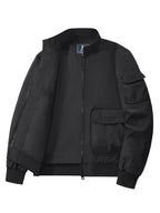 Outdoor Casual Loose Top Stand Collar Men'S Spring Autumn Men'S American 3D Pocket Flight Jacket Baseball Uniform Work Jacket Men - Black