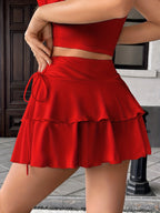 -Border European And American Women'S Wear Temperament Commuting High-Quality Casual Versatile Half Skirt Women'S Half Skirt Women'S Summer Premium Skirt - Red