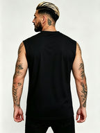 Men'S Summer New Style Sleeveless Zipper Henley Shirt, Outdoor Fitness Sports Comfortable Casual Fashion Sleeveless POLO Top - Black