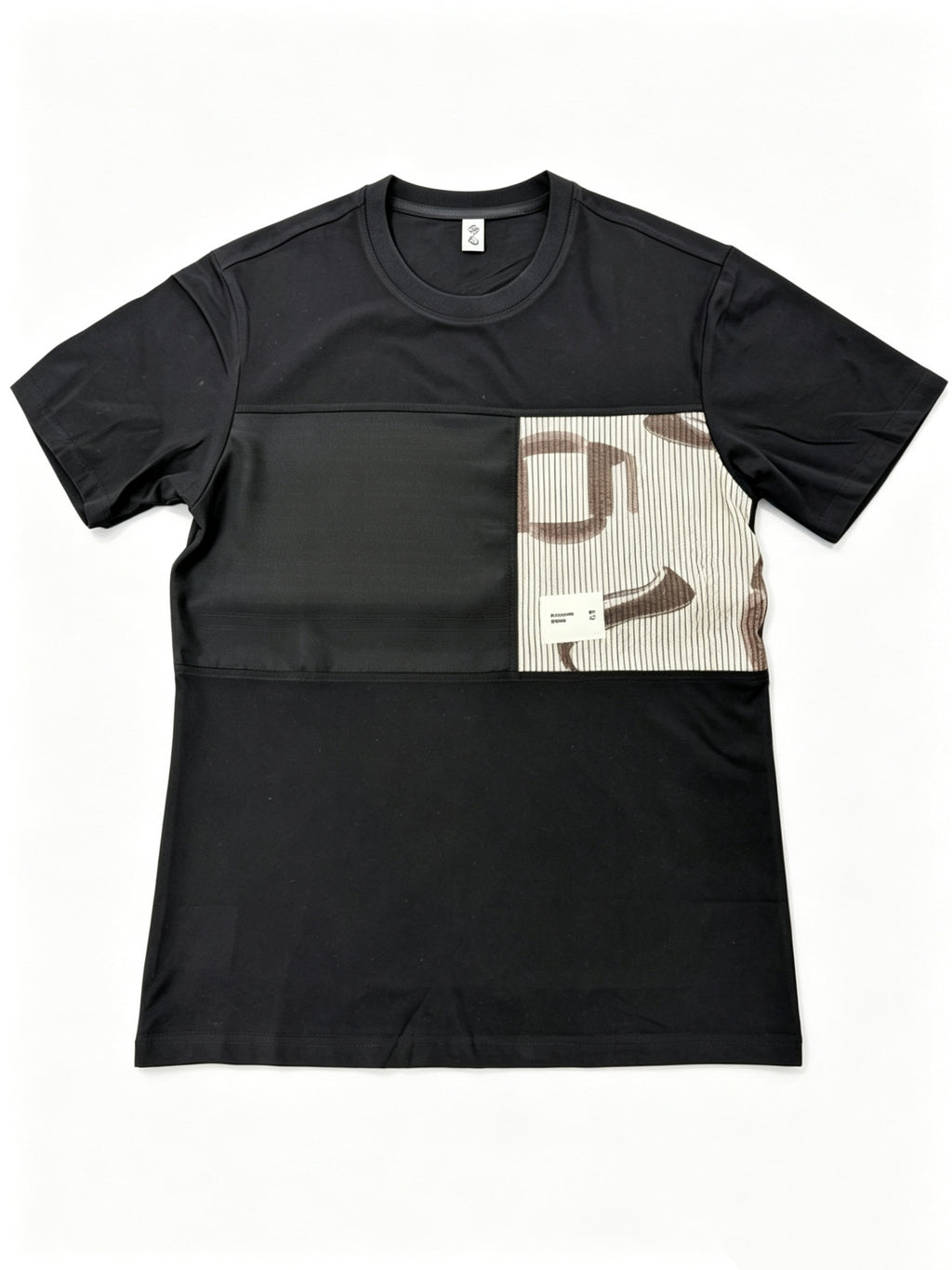 Men'S Random Print Short-Sleeve T-Shirt Summer New High-End Half-Sleeve Body Shirt Round Neck Leisure Dressing Men'S Clothing Trend - Black