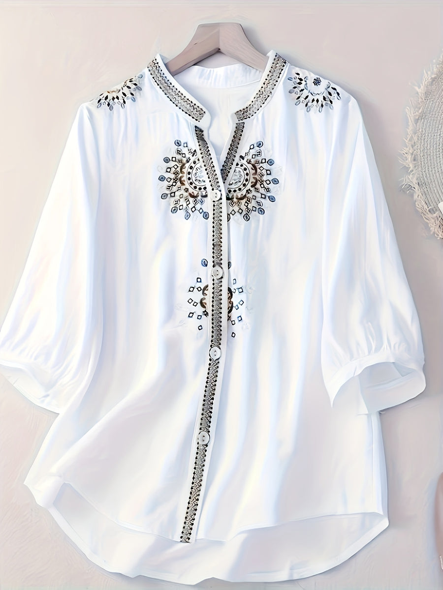 Fashion Short Sleeve Shirt - White