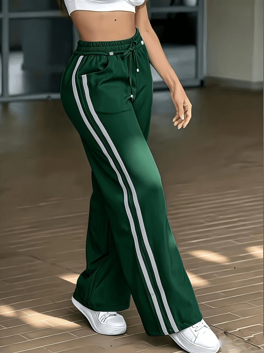 Women's Fashion - Long Trousers - Unique Waist Design for a Look, Daily Commute Style, Elegant, Fashionable, and Casual, Versatile for and All-Match Outfits, Suitable for Outdoor S, Japanese, Korean, European, and American Styles, Four Seasons - Dark Green