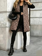 Women's Casual Vest Jacket - Coffee Color