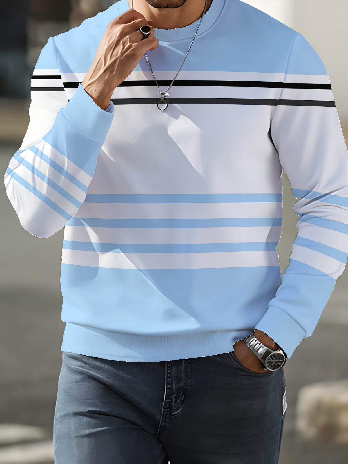 Men'S Autumn Winter New Long Sleeve Sweatshirt Men'S Casual Trendy Brand Men'S Round Neck Sweatshirt - Mixed colors