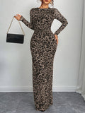 Women's Fashion Mesh Dress - Dark Brown