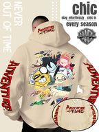 Men'S Hooded Sweatshirt Adventure Cartoon Theme Energetic Playful Gathering Group Anime Ripped Graffiti Print Pullover Top Autumn Winter Soft Comfortable Long Sleeve Hoodie Machine Washable Non-Pilling Durable Fabric American Trendy Street Style Men - Apricot
