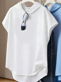 Hooded Tank Top, Loose Fit, Machine Washable, Suitable for Spring Summer Casual And Wear, Summer Casual Apparel, Hooded Wear, Comfortable Fabric - White