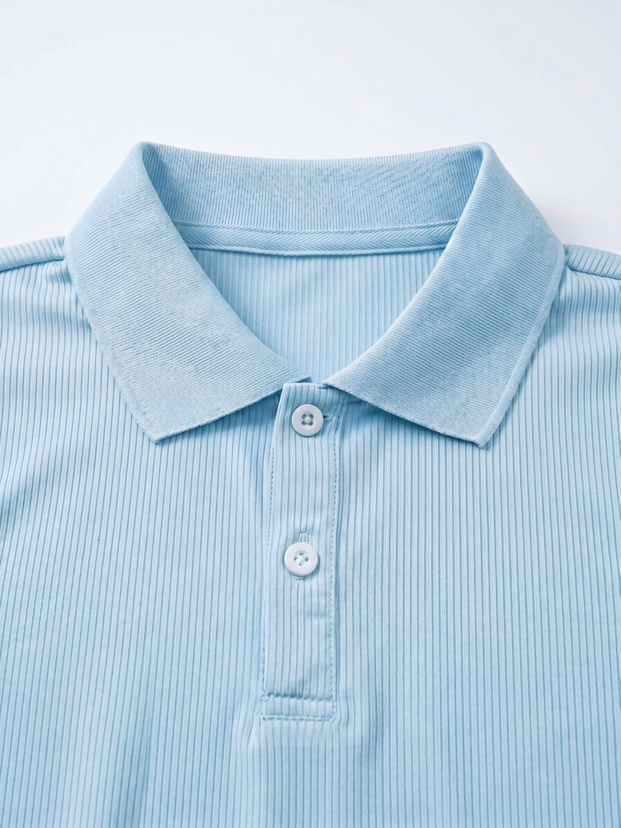 4pcs Men's Casual Business Polo Shirts, Lapel Collar Design, Simple and Stylish, Soft and Refreshing, Suitable for Spring, Summer, and Autumn Travel, Vacations, and Business Outings, Men's Casual Business Short Sleeves - Black/Sky Blue//Light Khaki