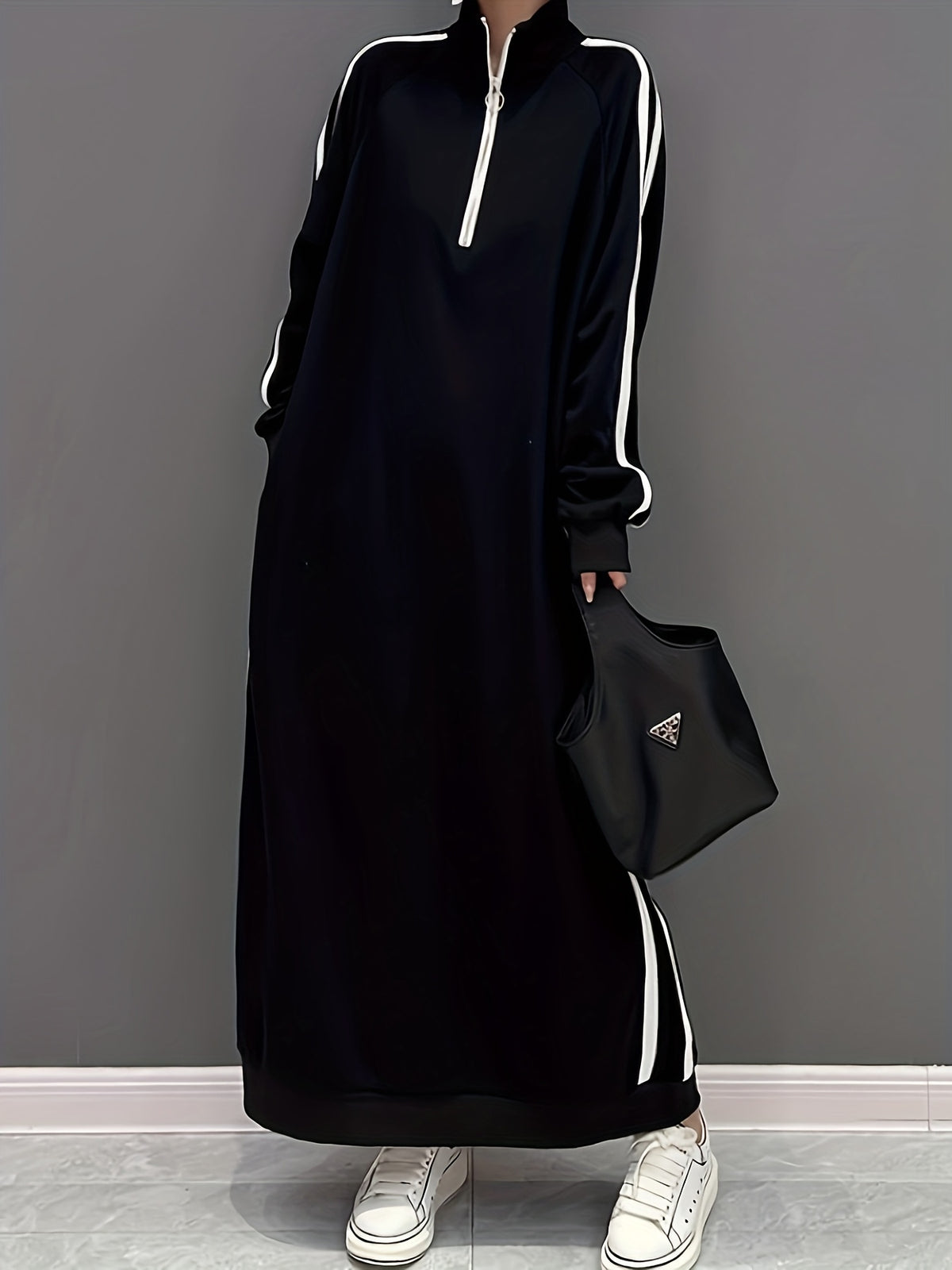 Spring Summer Casual Comfortable Women'S Dress Loose Long Skirt - Black