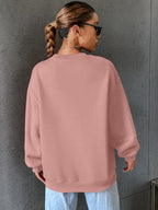 2025 Autumn And Winter Women'S Fashionable Casual Loose Round-Neck Printed Sweatshirt, Featuring a Design with The Arsenal 1886 Letter Pattern, Easy And Versatile Style, Made of 100% Fabric, Machine Washable - pink color